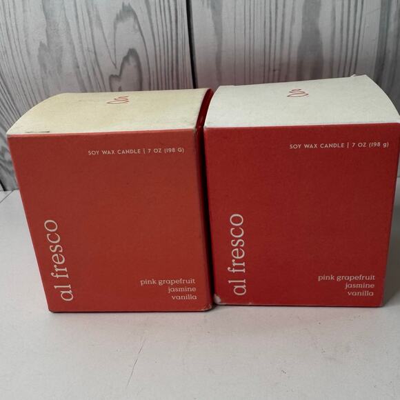 Grove Co Soy Wax Blend Candle Set of 2 - 7 oz Pink Grapefruit Jasmine Vanilla - Picture 2 of 5